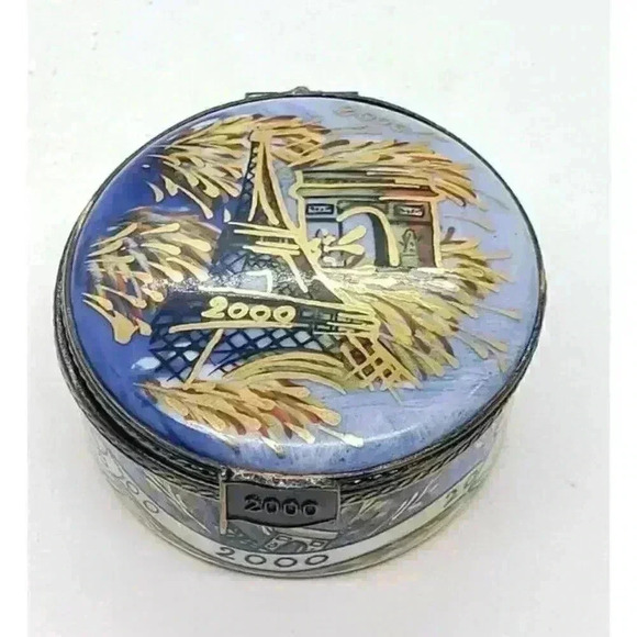 La Gloriette Limoges Millennium Eiffel Tower Arc de Triomphe Trinket Box Ltd Ed - Picture 1 of 13